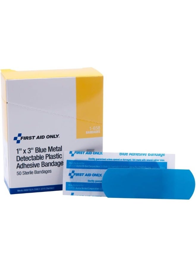 First Aid Only Blue Metal Detectable Adhesive Bandages